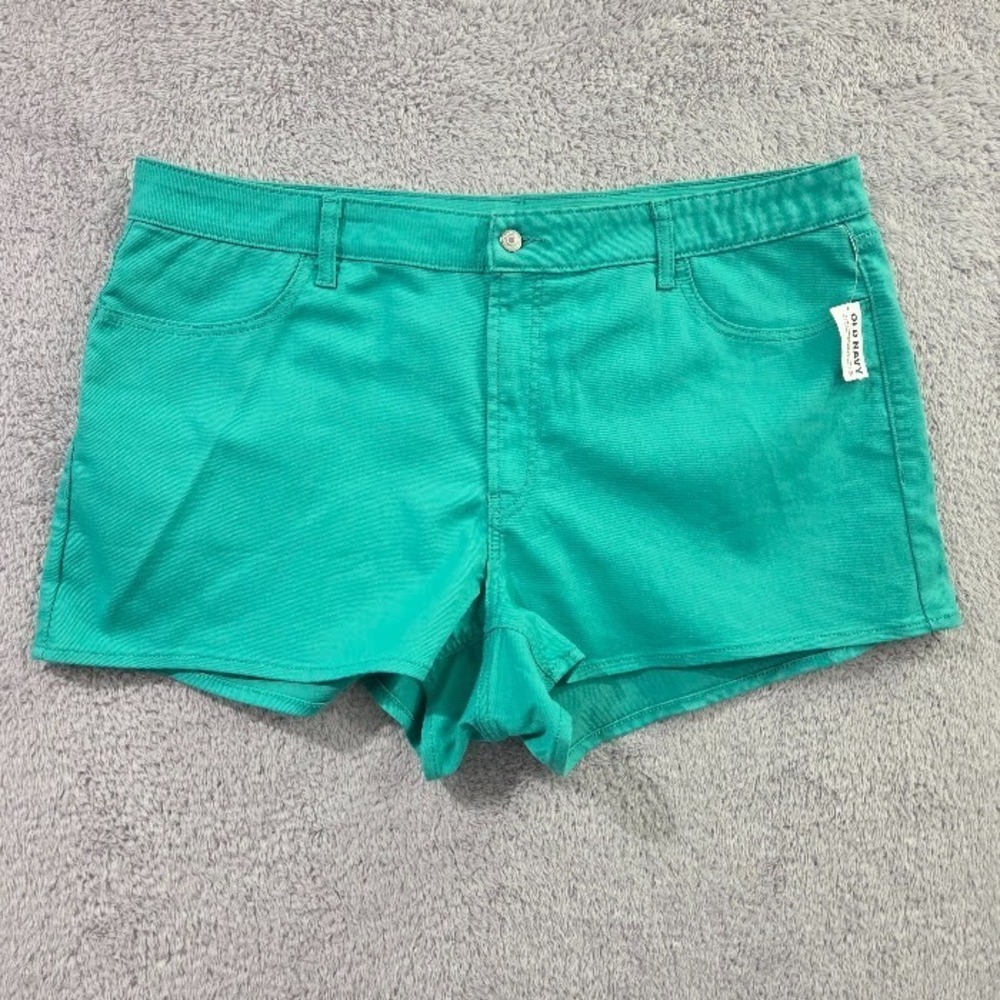 Old Navy Wow High Rise Shorts Women's 22 Teal Green Jean Shorts 3" Inseam NWT